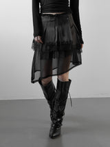 Labelly Pleated Wrap Skirt Lace