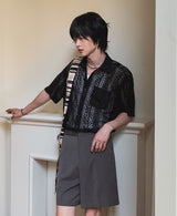 Bly ストライプショートスラックス