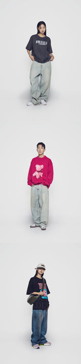 24FW COATING WASHING WIDE DENIM PANTS DARK BLUE 