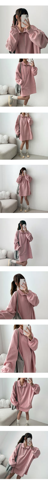 Sari Pocket Half Zip-Up Dress (4 colors)