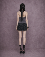 Knotted Satin Mini Skirt #Black(黑)