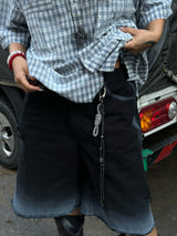 BiBi WASHING CHECKERED HALF-SHIRT