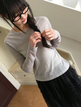 Pohini Layered Basic Tencel Long Sleeve Tee