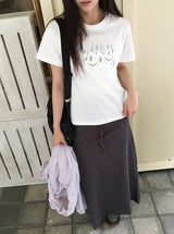 26SS★ [BAONHAUS] ポデンヌ プリント クロップショートスリーブTシャツ