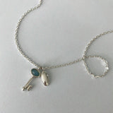 Vintage key necklace_agate