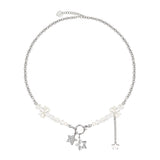 Baby Ribbon Pearl Star Drop Surgical Necklace
