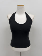Basic Halter Neck Ribbed Bra Top
