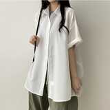 Lori Linen Oversized Fit Short Sleeve Shirt Shirt