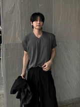 ボード レイヤリング ハーフ Tシャツ (round-neck)