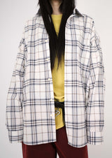 (UNISEX)ナーディーオーバーサイズチェックシャツ