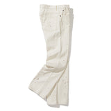 97 lc splatter bootscut denim pants ecru