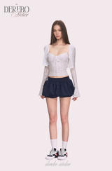 White Daisy flare cardigan two-piece(SET)