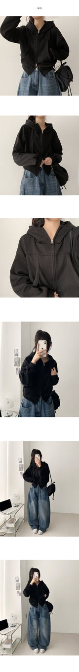 Pope Incision Pocket High Neck Hooded Zip-Up