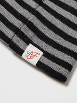 SOFT BOW BEANIE STRIPE GREY