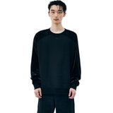 COATED RAGLAN SWEAT SHIRT [BLACK]
