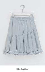 Simrin Ribbed Diagonal Shirring Midi Skirt