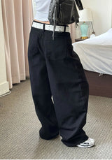 Button cotton wide pants(4color)