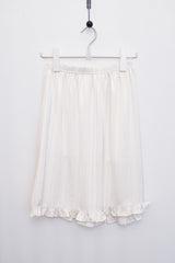 Satin Frill Midi Skirt (Ivory)