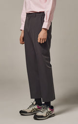 SIDE BANDING CROP TAPERED SLACKS