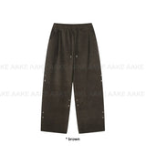 VELVET SNAP WIDE PANTS