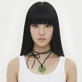 Acrylic Flower Necklace [Green]