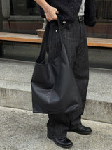 Slub strip denim pants