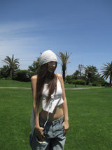 white punching bikini