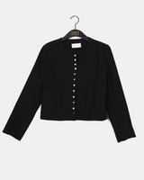 Allte snap no collar round jacket