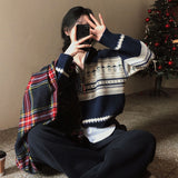 [2 colors] Nordic Raglan Half Zip-Up Knitwear