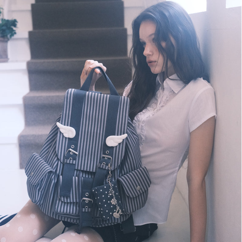Ding Ding Backpack_stripe charcoal