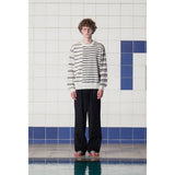 ARGYLE ELBOW STRIPE KNIT / IVORY