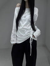 tattoo shirring long sleeve T (2color)