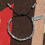 feather & antique silver beads bracelet
