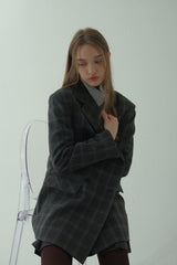 GLAM CHECK DOUBLE JACKET_BLACK