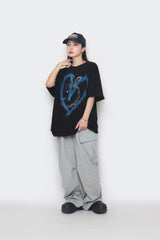 diagonal cargo sweatpants