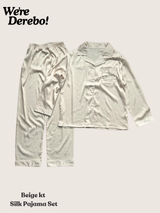 Beige kt Silk Pajama Set