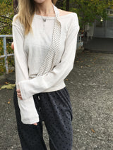 KobeドットホルターネックレイヤーTシャツ (3c)