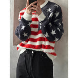 [F/W] アメリカンフラグヘアラウンドネックニット(2color)