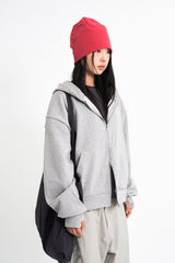 Lowell crop fingerhole hood zip-up