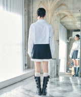 レイヤードシャツスカパン ブラック