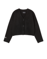 25FW WOMAN Vネッククロップソリッドカーディガン ブラック