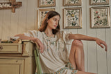 ULLALA PAJAMA Edit Short-sleeve Two-piece Cream[24160WTSSN]