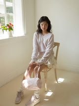 Fluffy ribbon bag_pale pink