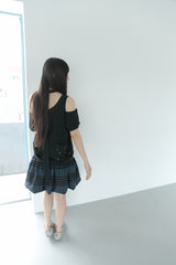 check stripe twoway cotton skirt(2colors)