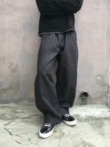 Ruiner Leather Pocket Raw Denim Pants