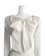 monette back ribbon satin point knit top
