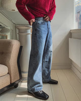 Janen Washed Flare Wide Denim