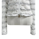  Sugar Veil Sheer Lace Long Sleeve Hooded Zip-Up (White)