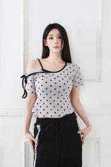 コントラストリボンTシャツ_スター