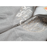 SHINE FUR-HOODIED 2WAY ZIP UP HOODIE GRAY